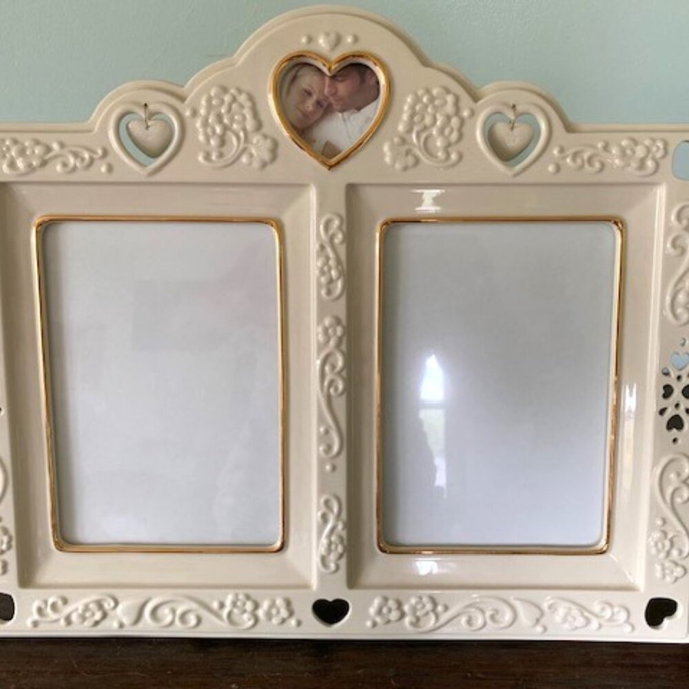 Lenox "Floating Hearts" Wedding Double Frame